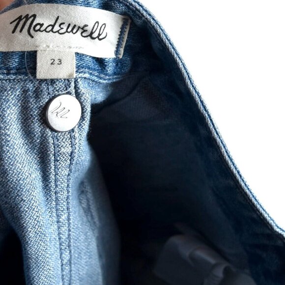Madewell Women's Denim Pleated Mini Skirt in Upton Wash Size 23 Preppy Jeans - Picture 6 of 8